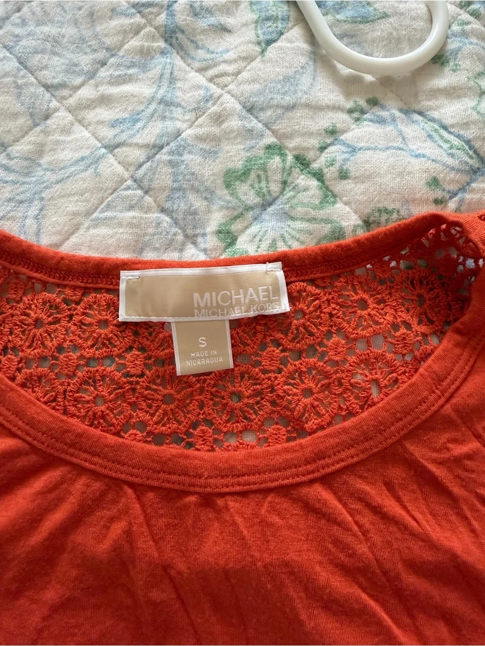 MICHAEL Michael Kors Orange Lace-Back Tank Top Size S